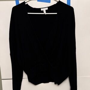 Leith Black V-Neck Sweater